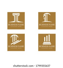 Set Column icon Logo Template vector illustration design