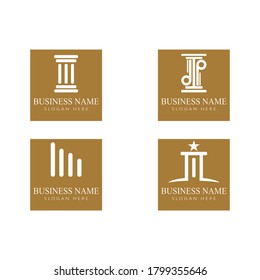 Set Column icon Logo Template vector illustration design