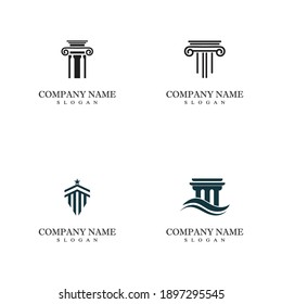 Set Column Logo Template vector symbol nature 