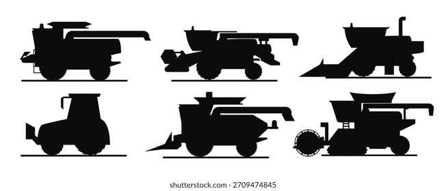 Set of Combine vector illustration car