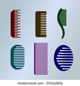 Set of combs in color