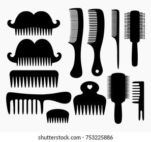 Set combs, vector illustration.