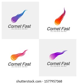 Set of Comet Logo Vector, Comet Logo Design Template, Icon Symbol, Illustration
