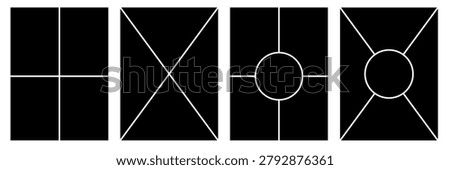 Set of comic 4 frame photo collage layout	