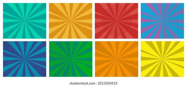 Conjunto de história em quadrinhos abstrato fundo com meio-tom