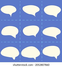 a set of comic book characters dialogue bubbles. vector illustration. element for writing text