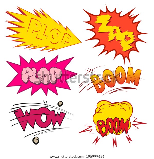 Set Comic Book Explosion Vector Illustration Stock Vector (Royalty Free ...
