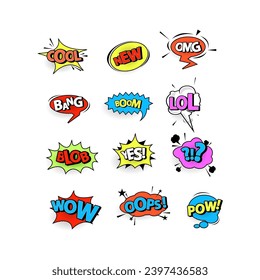 set of comic bubble vector illustration