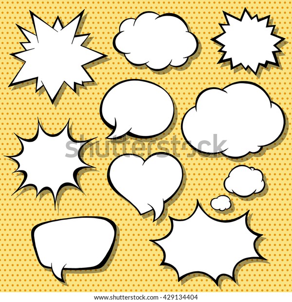 Set Comic Bubbles Blank Empty Speech Stock Vector (Royalty Free ...