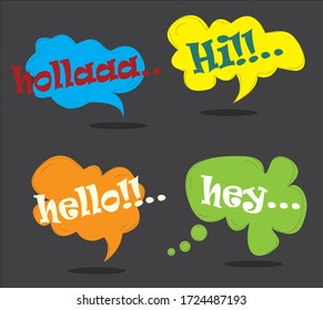A set of comic bubbles with cute color
