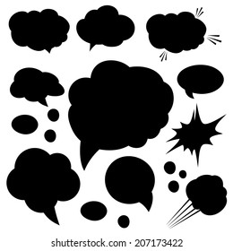 Set Comic Bubbles Elements Stock Vector (Royalty Free) 207173422 ...