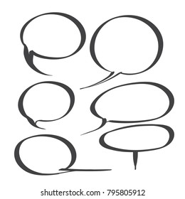 A set of comic bubbles and elements