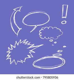 A set of comic bubbles and elements