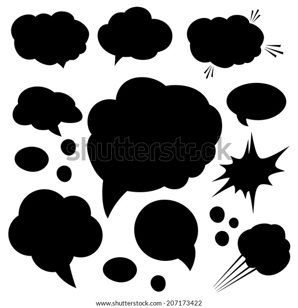 Set Comic Bubbles Elements Stock Vector (Royalty Free) 207173422 ...