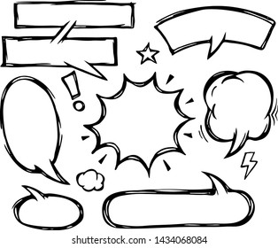 A set of comic bubbles and elements . Comic dialog empty cloud, space text.