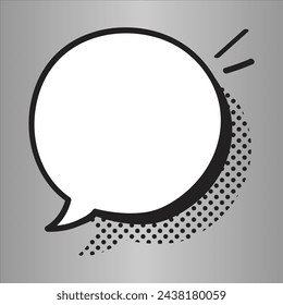 A set of comic bubbles and elements with halftone shadows.
