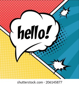 A set of comic bubbles and elements in pop art,with halftone sha