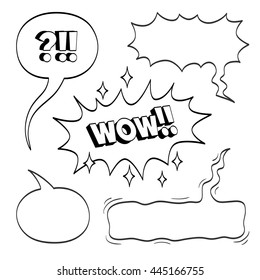 Set of comic bubbles isolated on white background. Vector illustration.