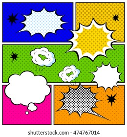 Set of Comic Bubbles in Pop Art Style. Vector illustration