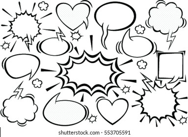 A set of comic bubbles speech
