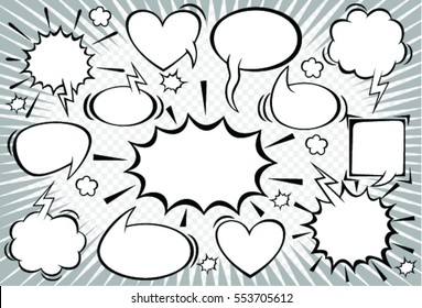 A set of comic bubbles speech