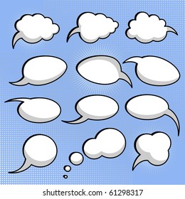 A set of comic bubbles for speech.