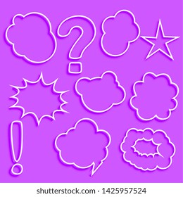 set of comic chat bubbles and expression set
