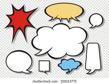 A set of Comic dialog empty cloud, space text