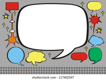 A set of Comic dialog empty cloud, space text