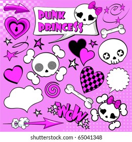 Set of comic elements ?Punk princess? for your design