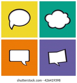 Set of comic expressions on different textured backgrounds