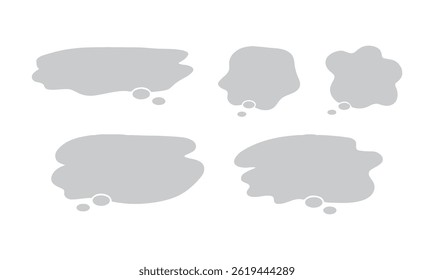A set of comic icons and speech bubbles for vague anxiety and dissatisfaction, vector. Vector Illustration eps file.