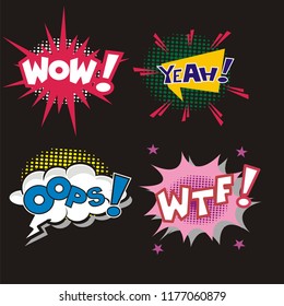 Set of Comic sound effect design vector