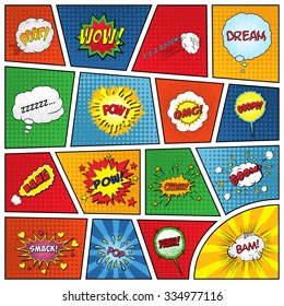 Set of comic sound effects. Vector EPS10 illustration. 