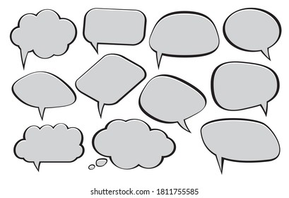 Set of comic speech balloons on white background. Vector Illustration.