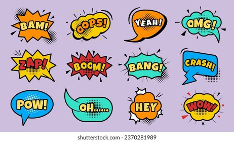 Set of Comic Speech Bubble Talk Collections. 