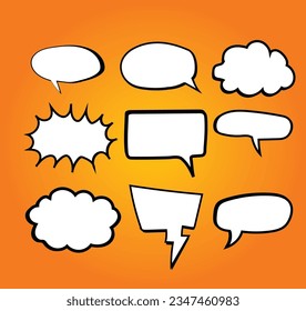 set of comic speech bubble vector 