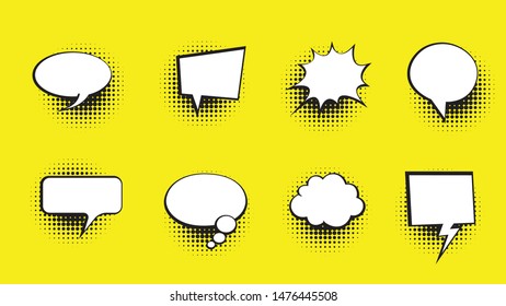 Set of comic speech bubbles