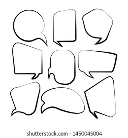 Set of comic speech bubbles. Cartoon style objects.Vector Illustration and graphic elements - vector Illustration