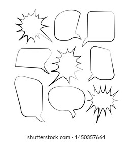Set of comic speech bubbles. Cartoon style objects.Vector Illustration and graphic elements for banner, poster, web. - vector Illustration