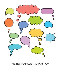 Set of comic speech bubbles. Cartoon vector illustration