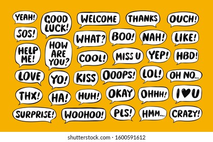 Set of comic speech bubbles. Chat, communication concept. Vector illustration