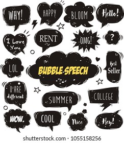 A set of comic speech bubbles and elements