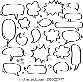 A set of comic speech bubbles and elements