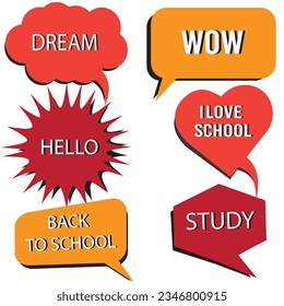 A set of comic speech bubbles and elements