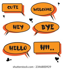 A set of comic speech bubbles and elements