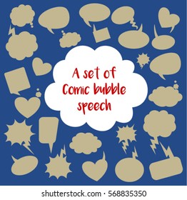 A set of comic speech bubbles and elements