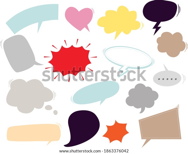 Set Comic Speech Bubbles Elements Stock Vector (Royalty Free ...