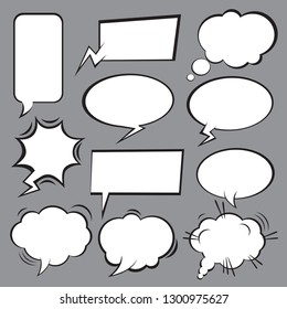 Set of comic speech bubbles. Vector Illustration and graphic elements. Set of comic speech bubbles. Vector Illustration and graphic elements.