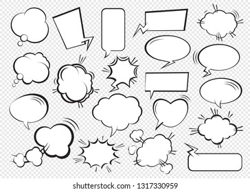 Set of comic speech bubbles. Vector Illustration and graphic elements. Set of comic speech bubbles. Vector Illustration and graphic elements.